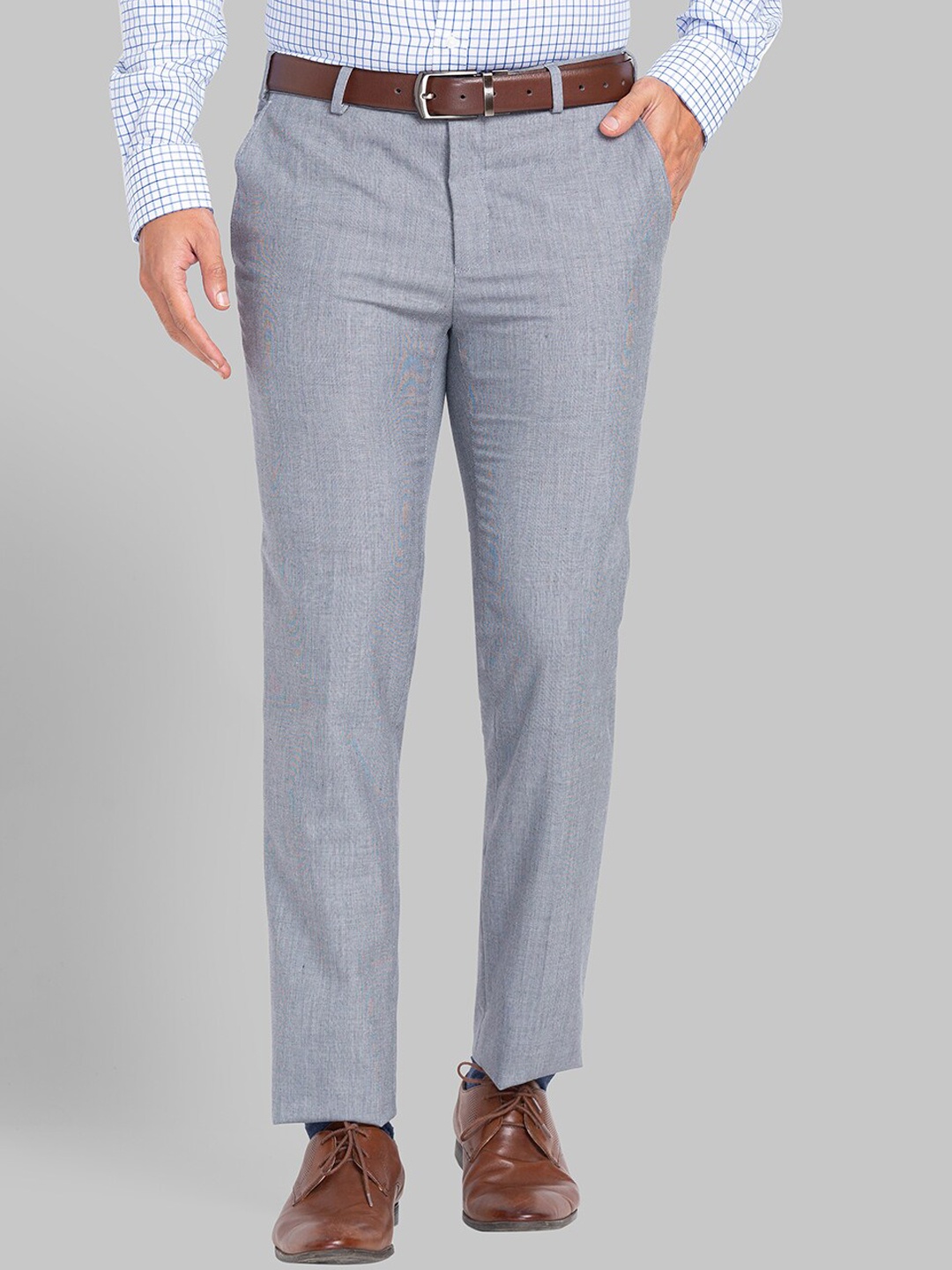 

Raymond Men Slim Fit Formal Trousers, Grey