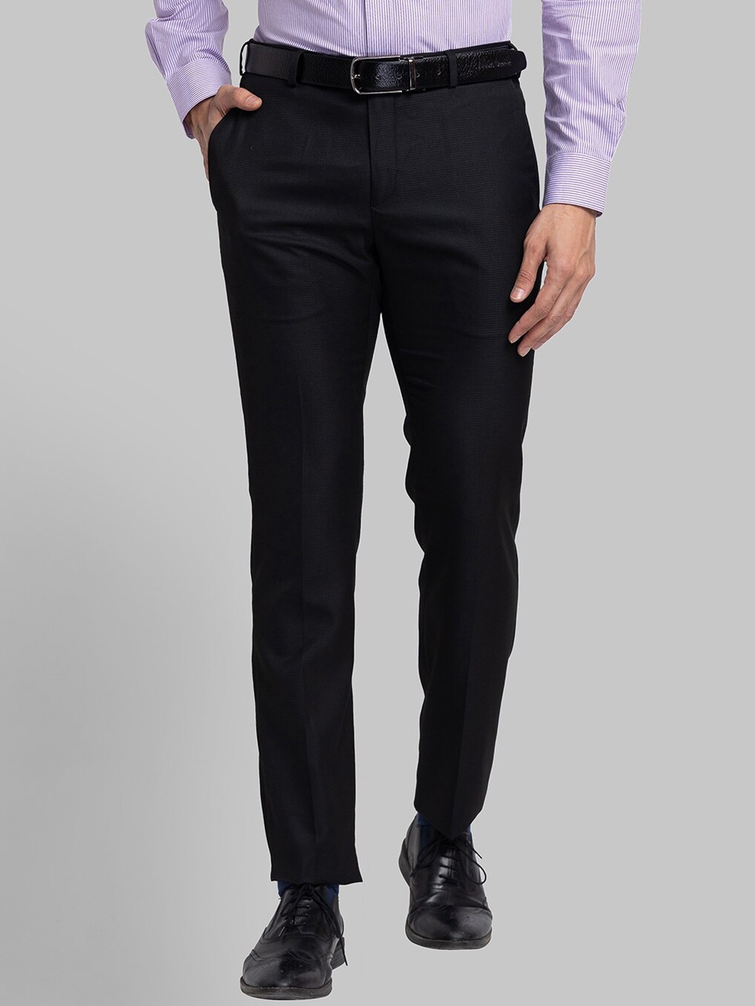 

Raymond Men Slim Fit Formal Trousers, Black