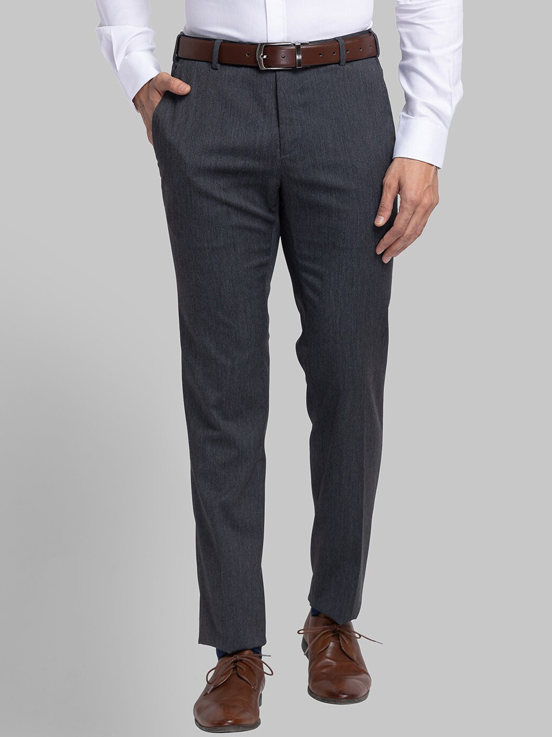 

Raymond Men Slim Fit Formal Trousers, Grey