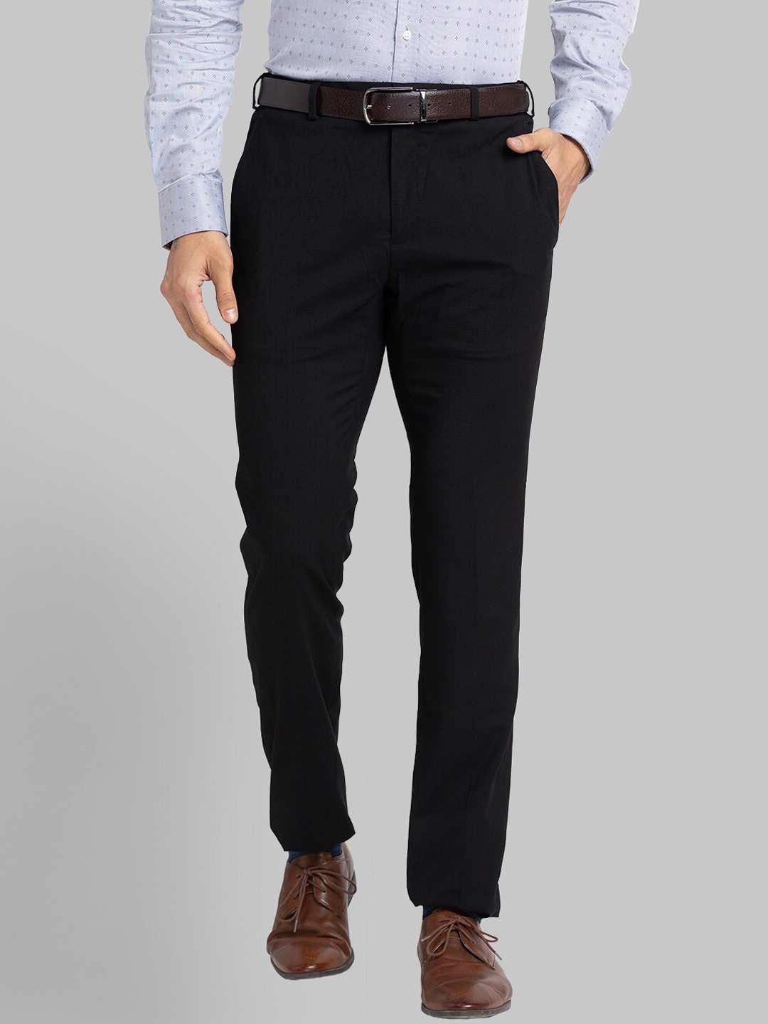 

Raymond Men Slim Fit Formal Trousers, Black