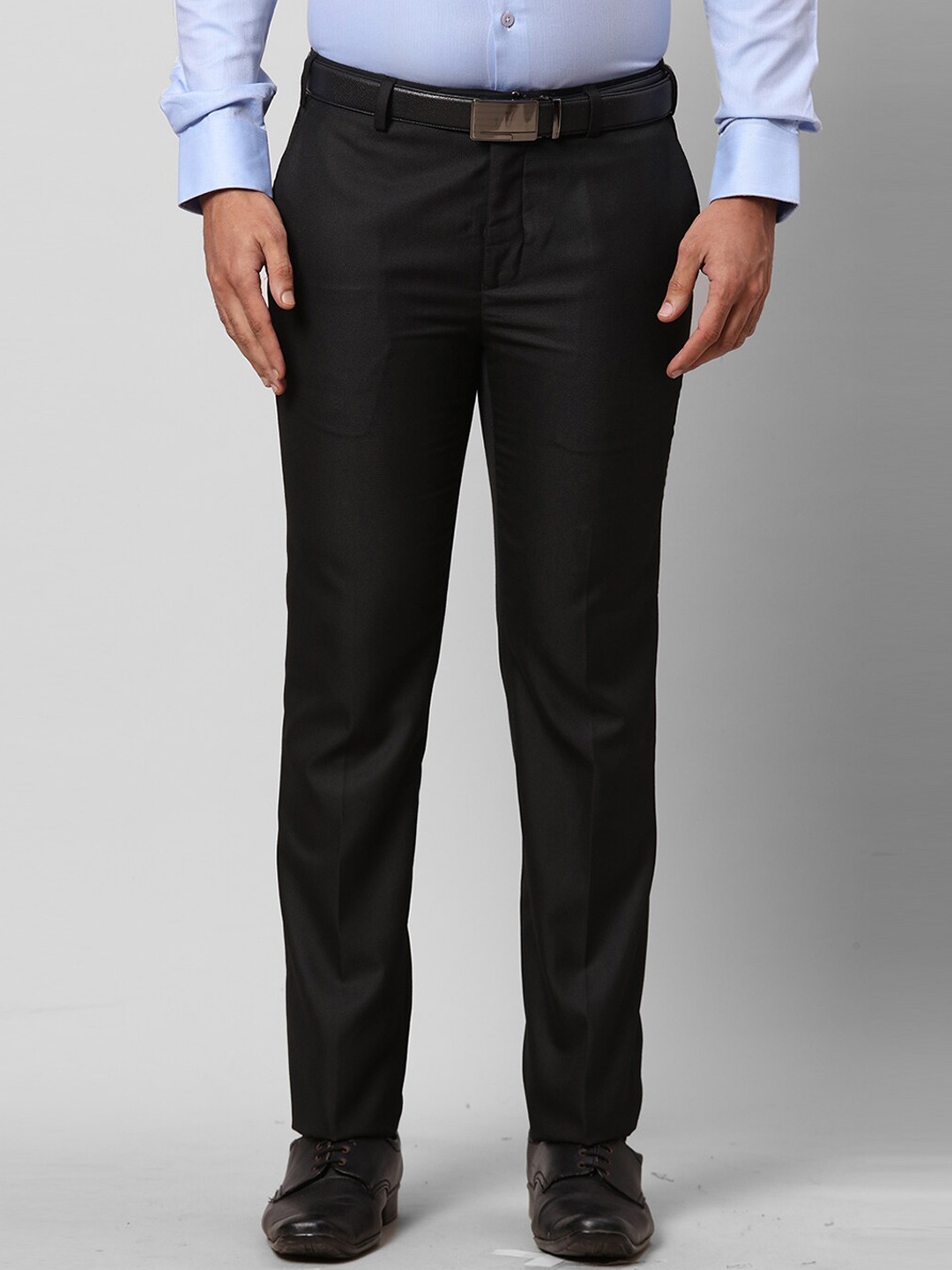 

Raymond Men Slim Fit Formal Trousers, Black