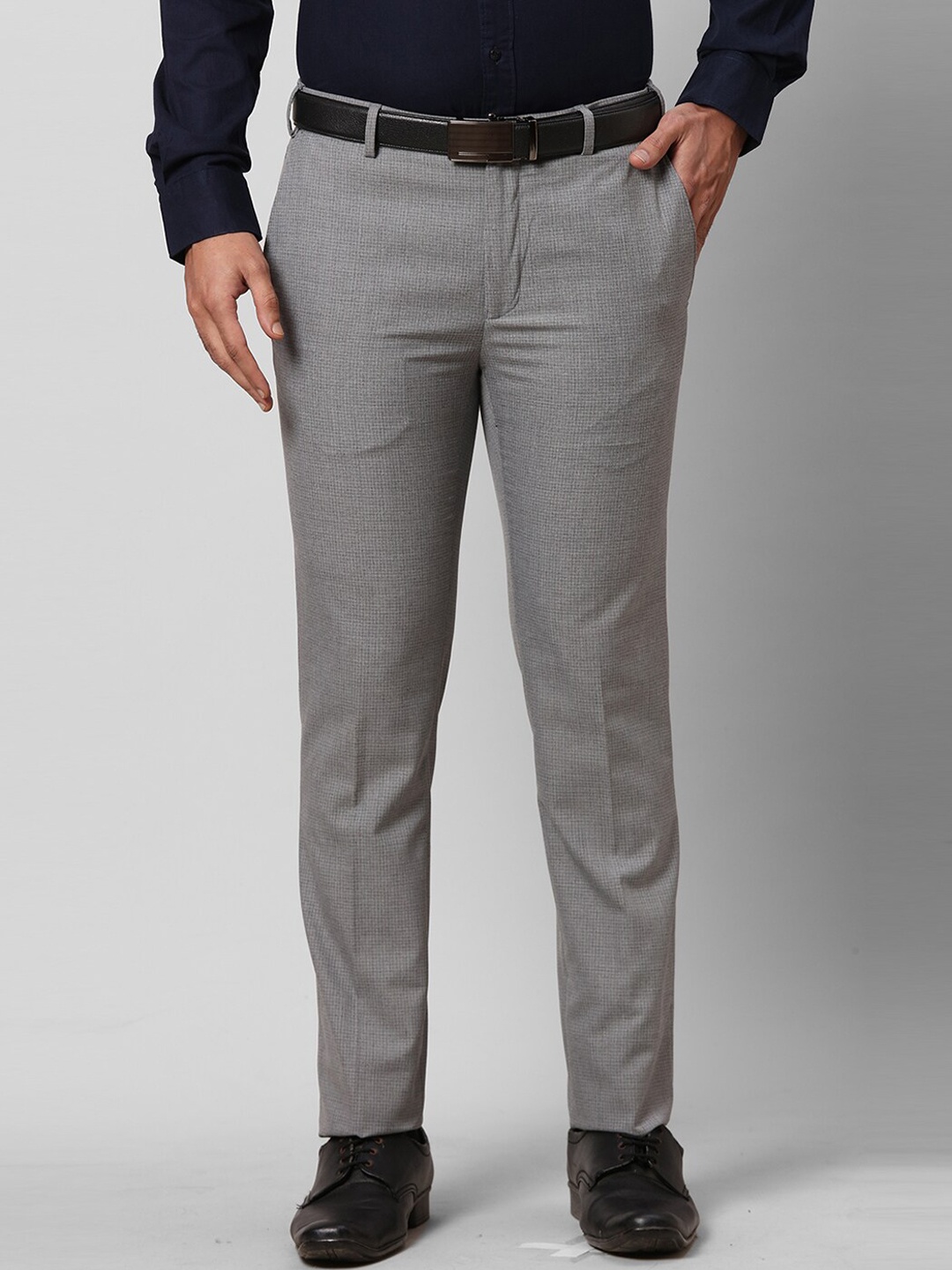 

Raymond Men Slim Fit Formal Trousers, Grey