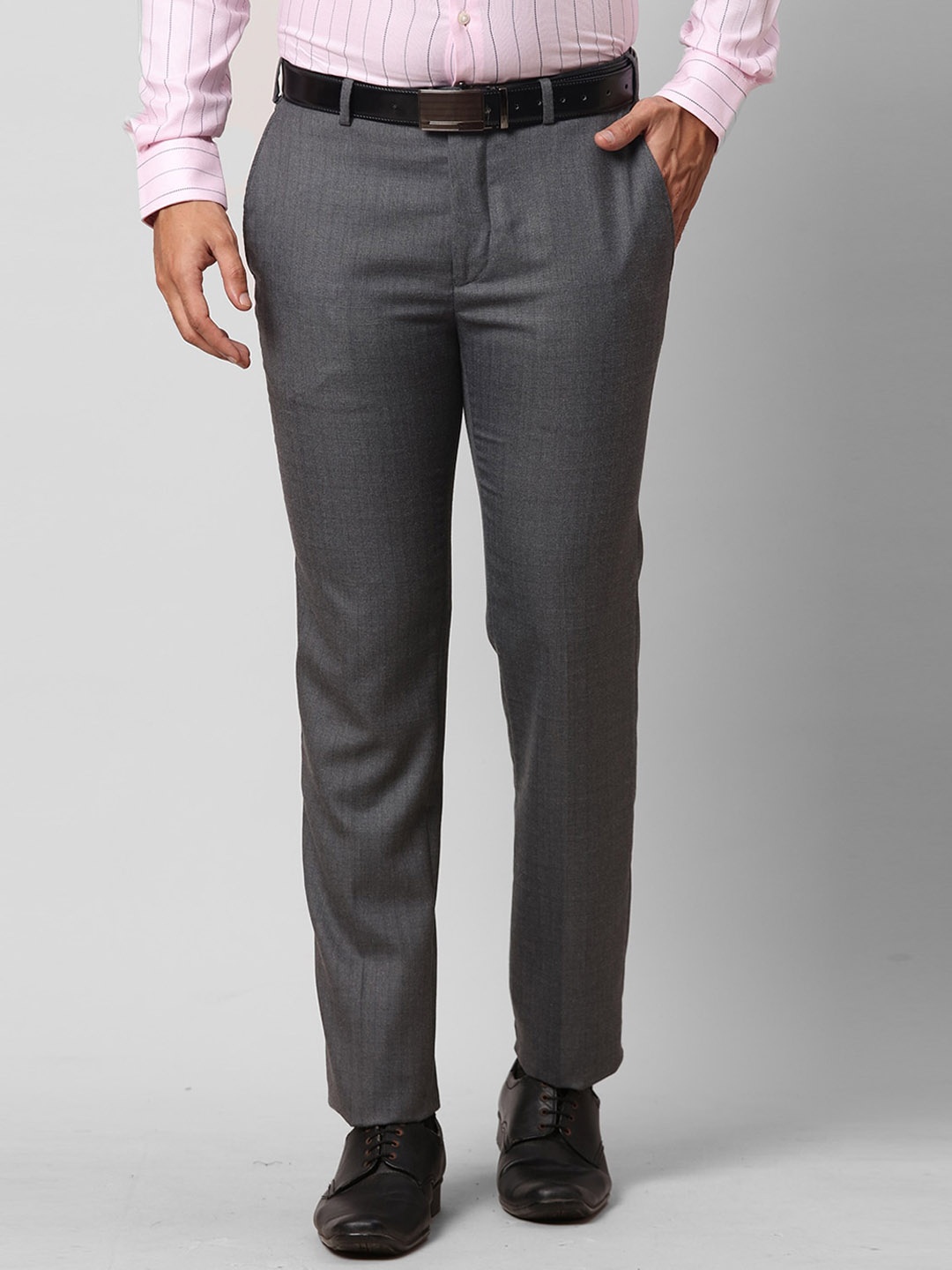 

Raymond Men Slim Fit Formal Trousers, Grey