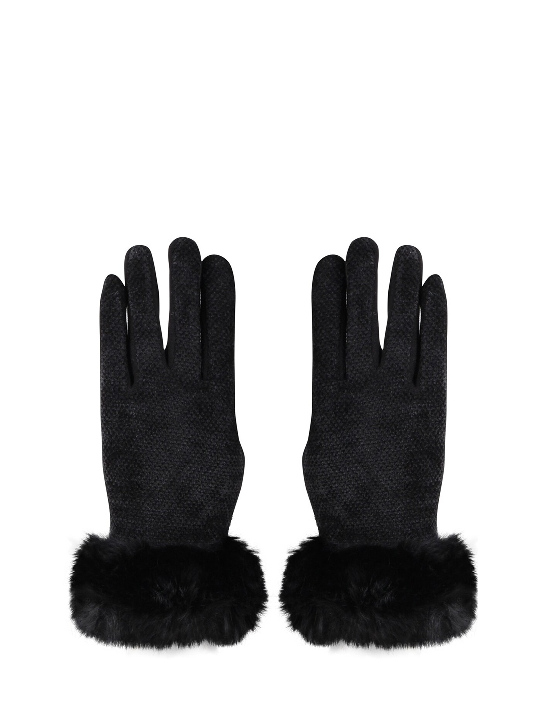 

Bonjour Women Black Self-Design Gloves