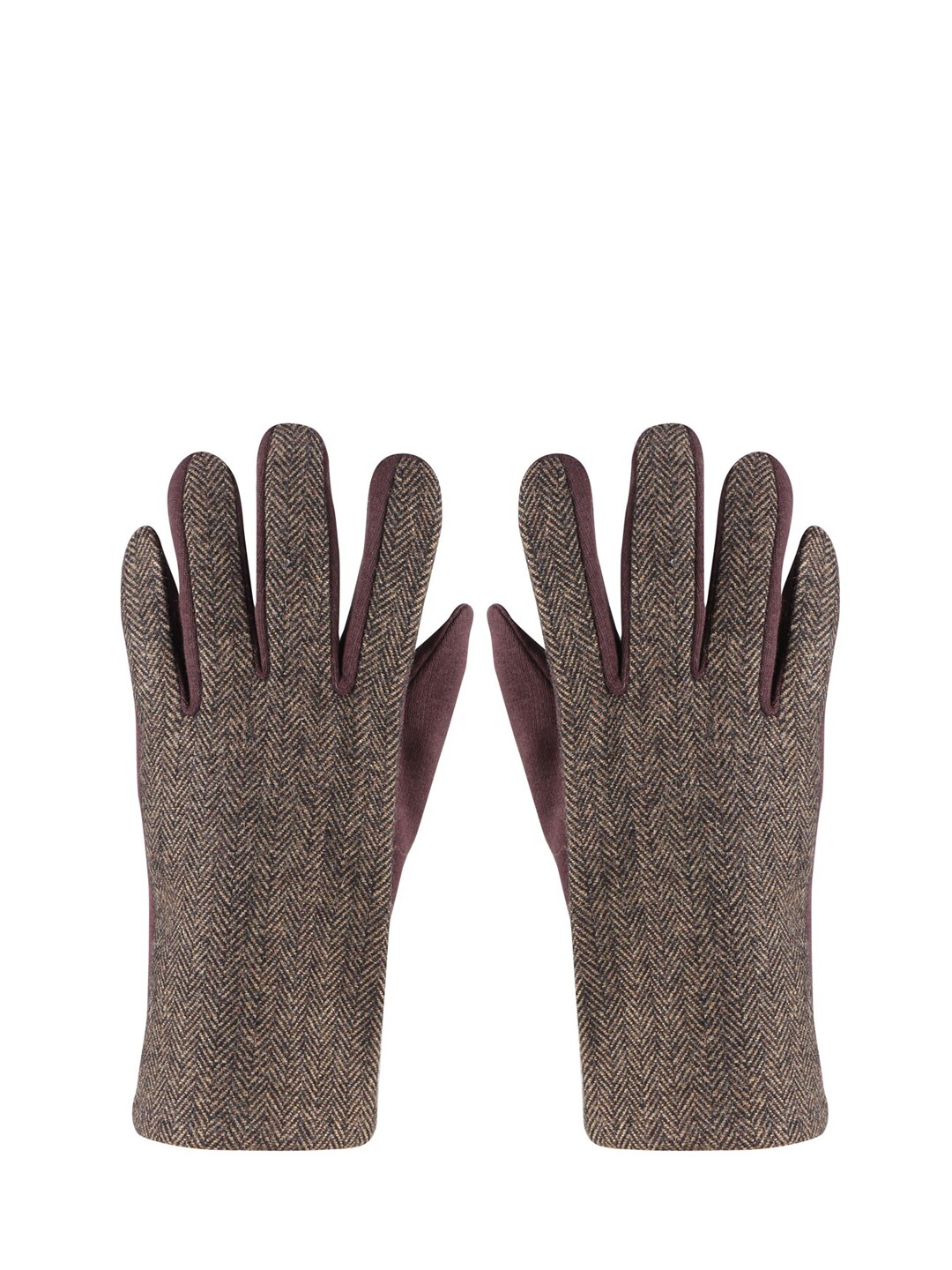 

Bonjour Men Light Brown Self Design Winter Gloves