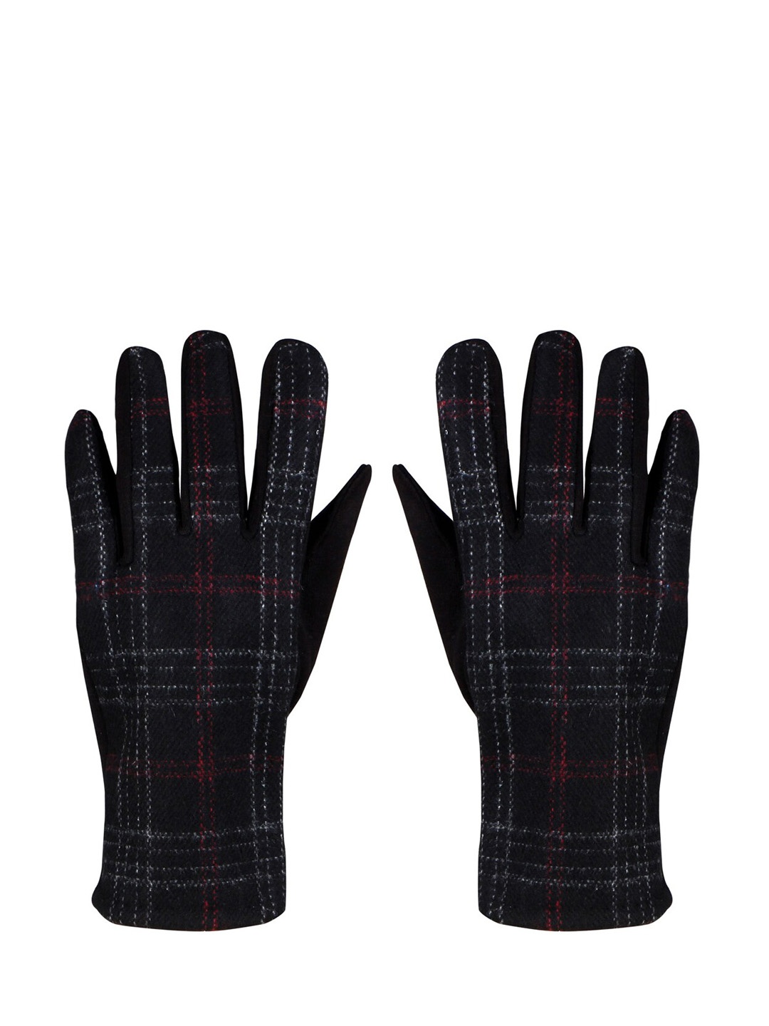 

Bonjour Men Black Checked Winter Gloves