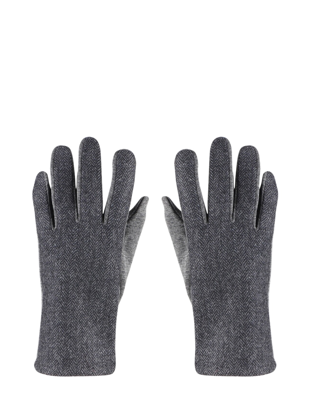 

Bonjour Men Dark Grey Self Design Winter Gloves