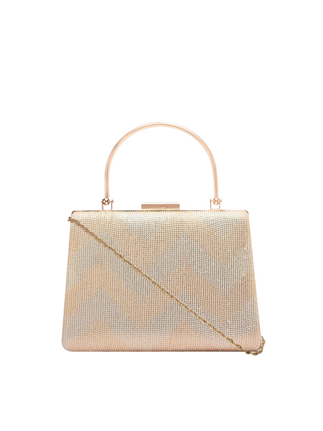 

HORRA Women Gold-Toned Embellished Box Clutch