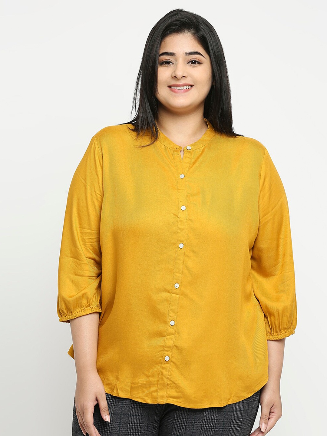 

Style Quotient Plus Size Casual Shirts, Mustard