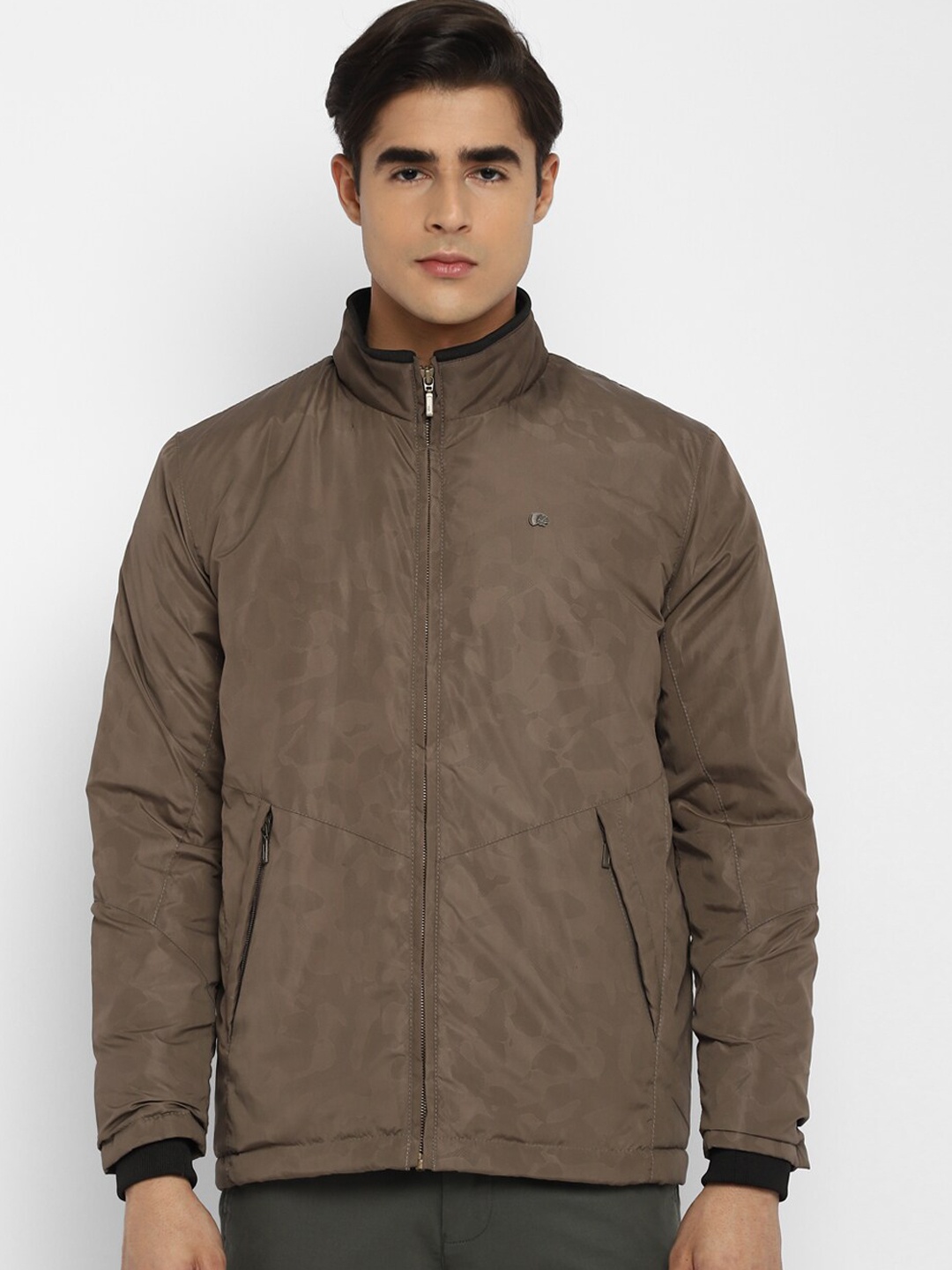 

Red Chief Men Beige Camouflage Lightweight Tailored Jacket