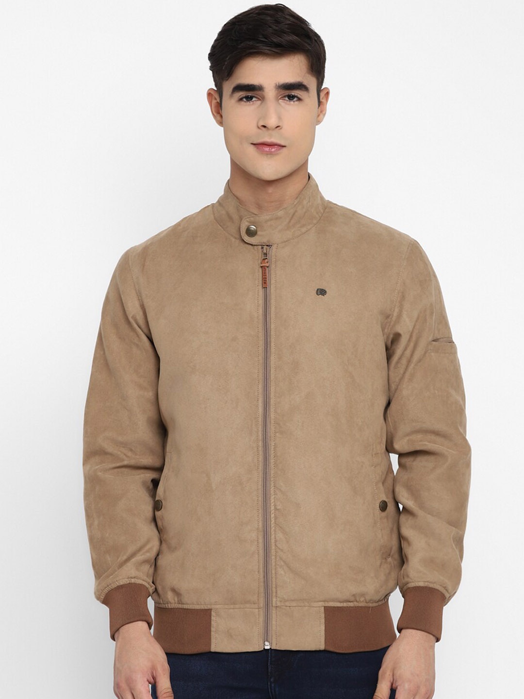 

Red Chief Men Beige Lightweight Bomber Jacket