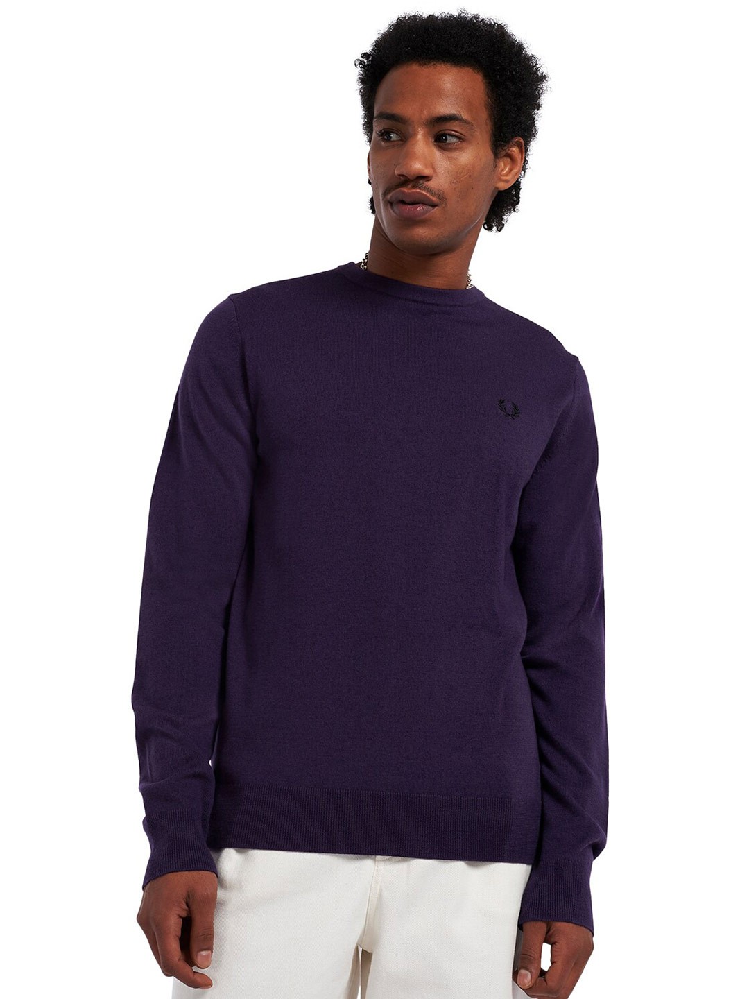 

Fred Perry Round Neck Wool Pullover, Purple