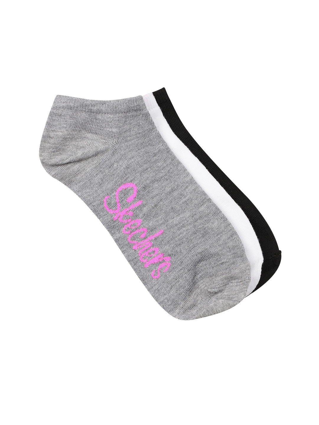 Skechers Women Pack of 3 Printed Ankle Length Socks, White