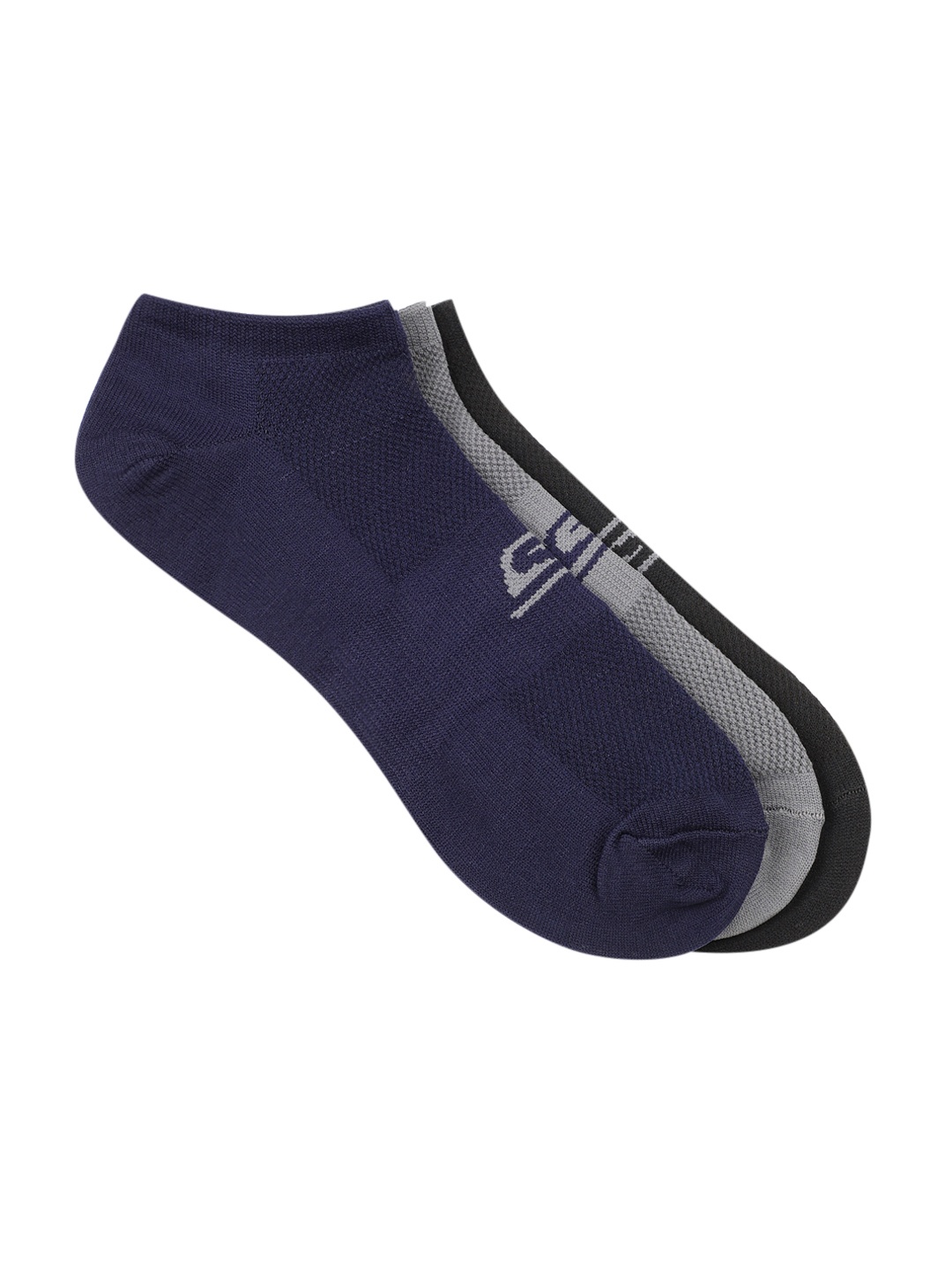 Skechers Men Pack of 3 Ankle Length Socks, Grey
