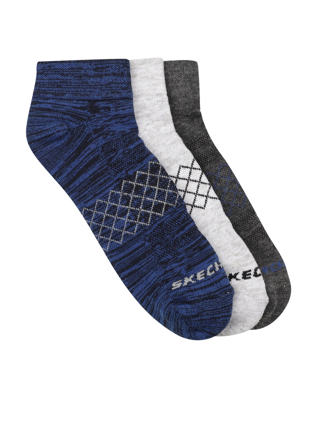 

Skechers Men Pack of 3 Ankle Length Socks, Blue