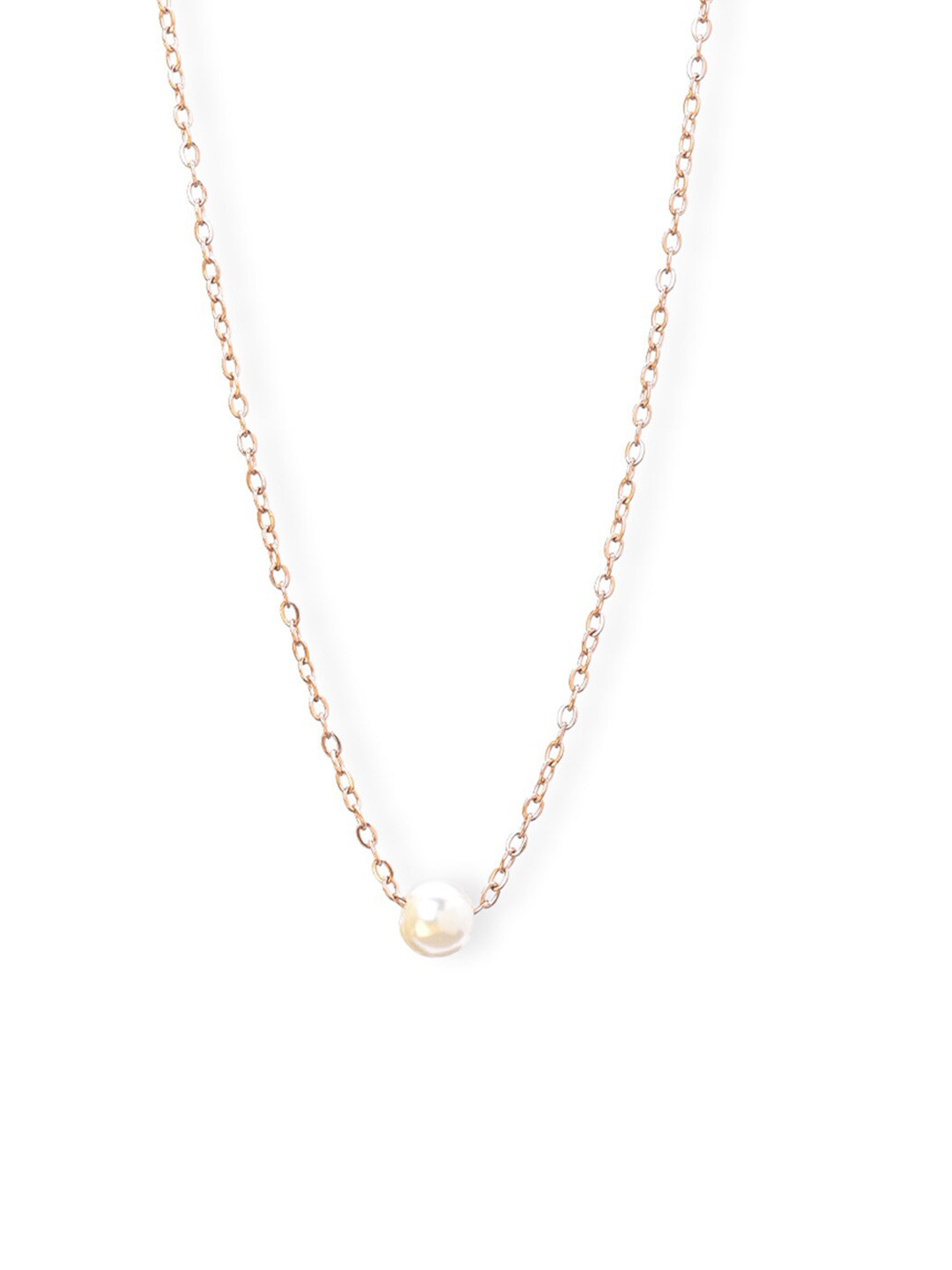 

PALMONAS Rose Gold & White Rose Gold-Plated Necklace