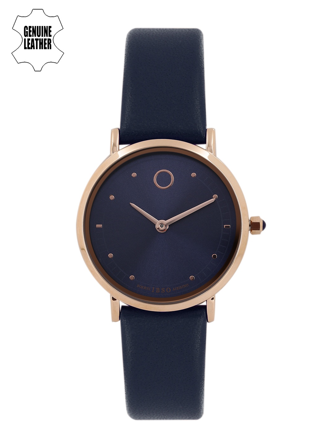 

IBSO Women Blue Dial & Black Leather Straps Analogue Watch O8160LBL