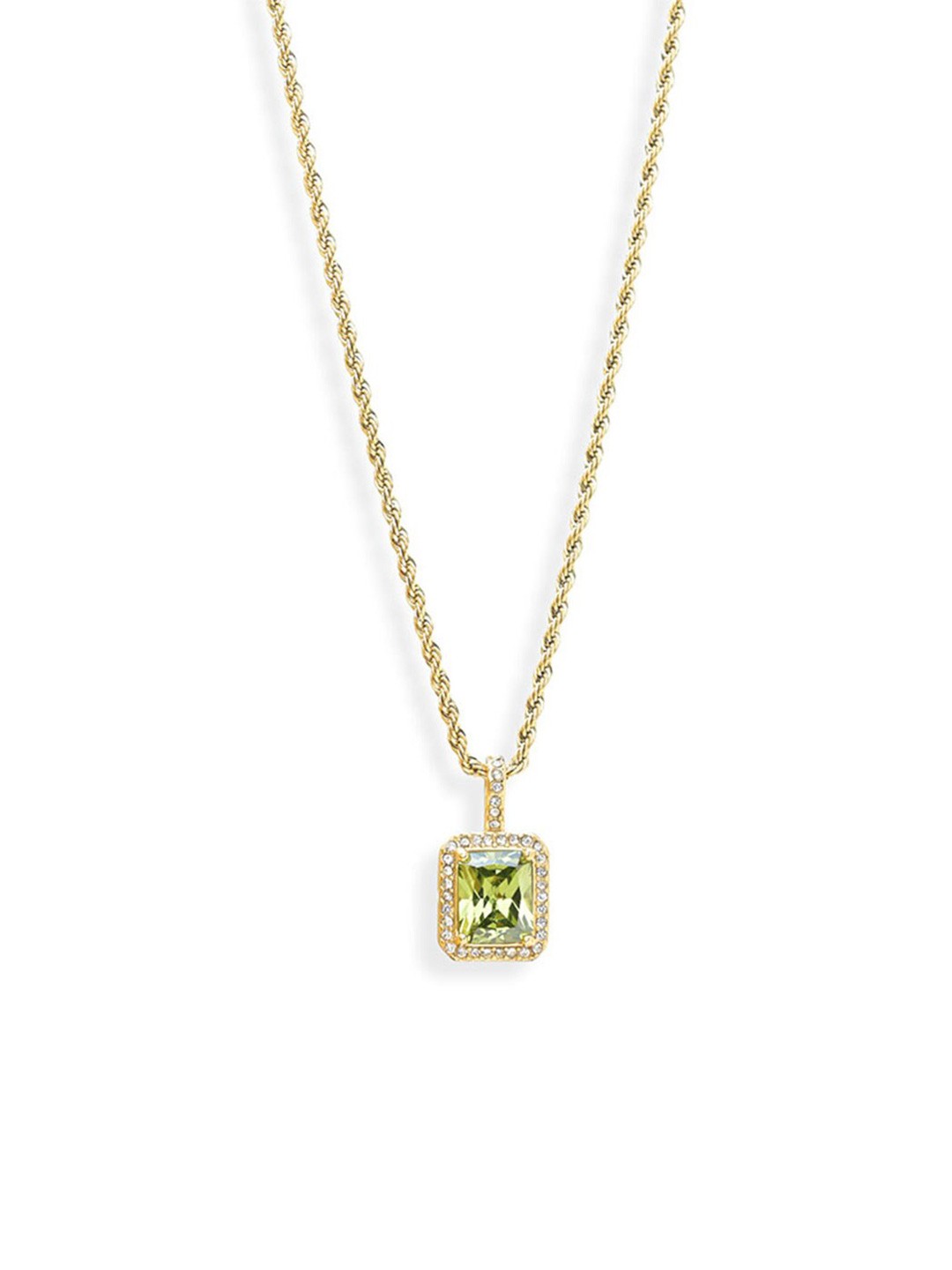 

PALMONAS Gold-Toned & Green Gold-Plated Necklace