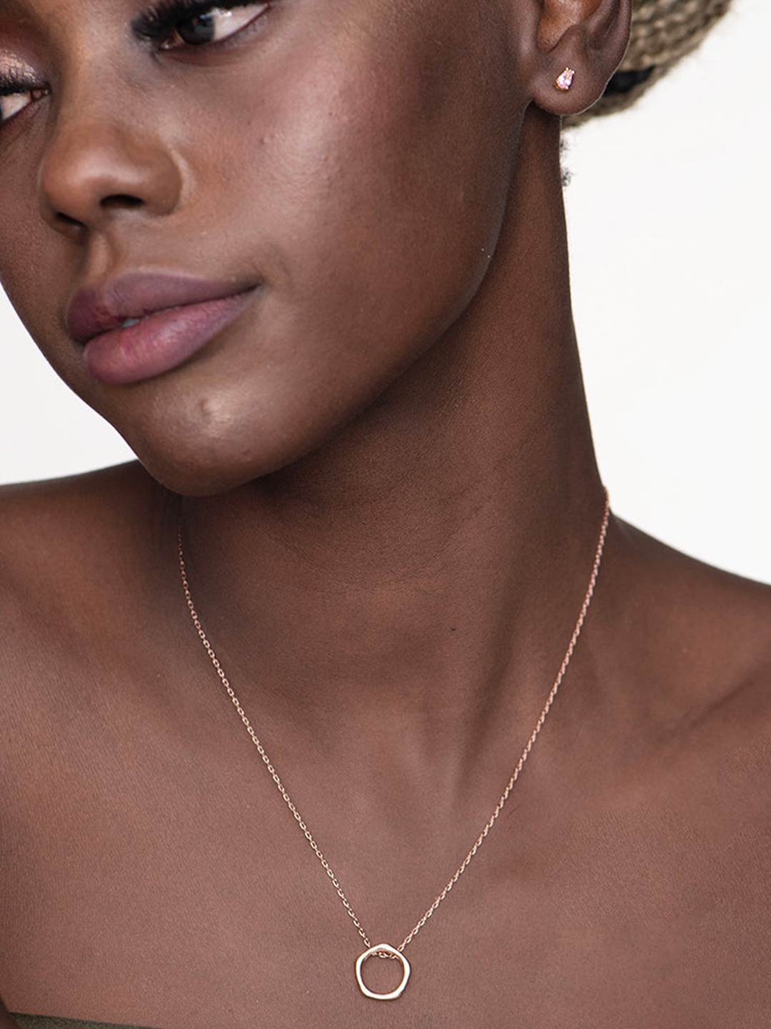 

PALMONAS Rose Gold & White Rose Gold-Plated Necklace