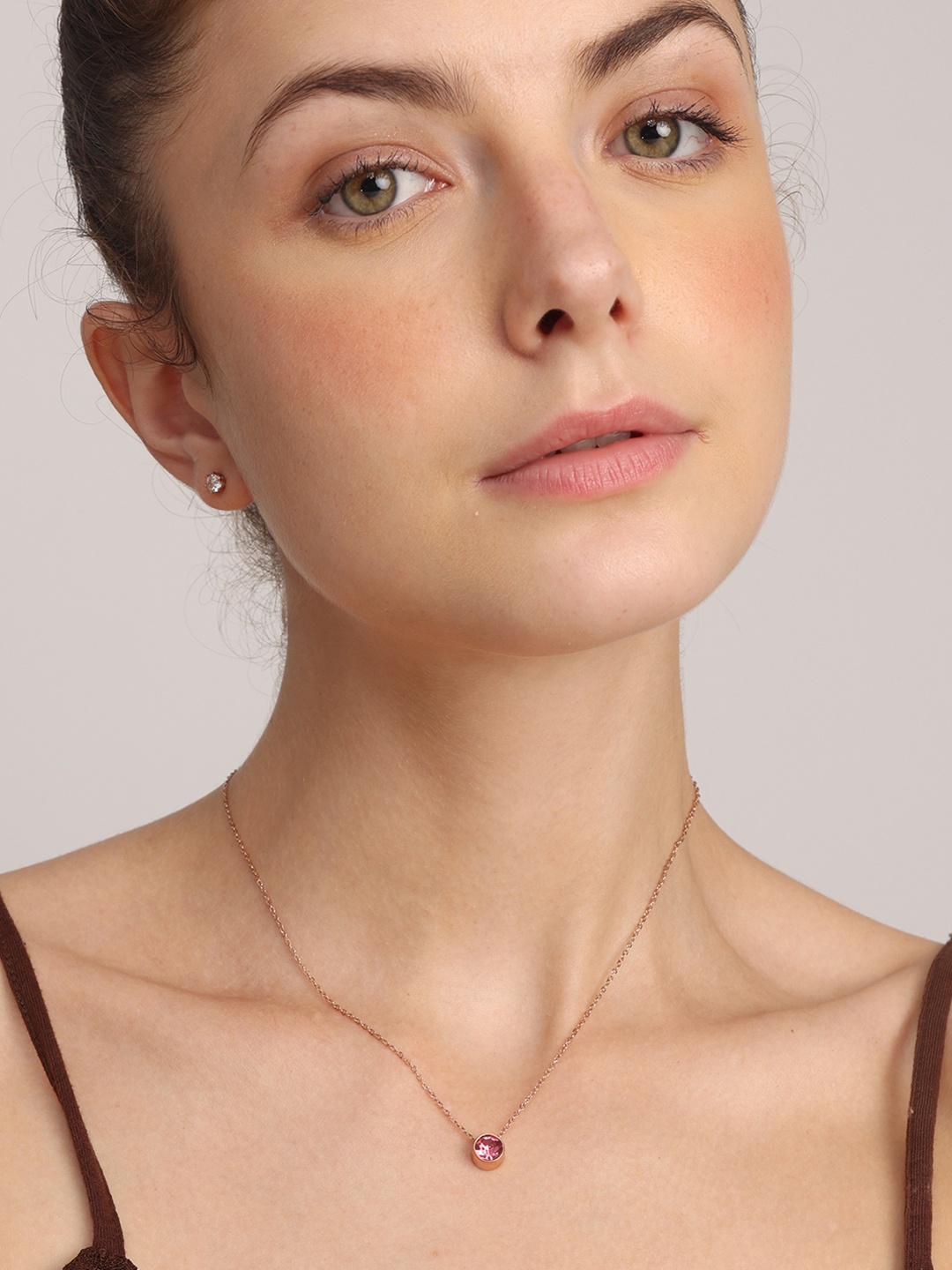 

PALMONAS Rose Gold & Violet Rose Gold-Plated Necklace