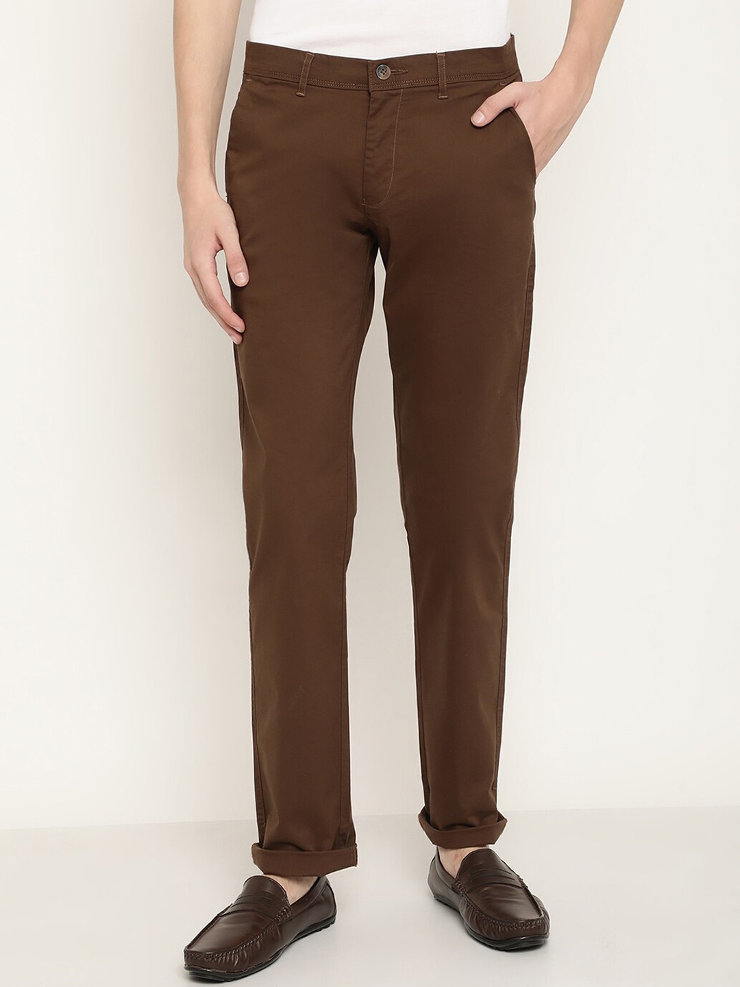 

Octave Men Brown Regular Fit Cotton Trouser