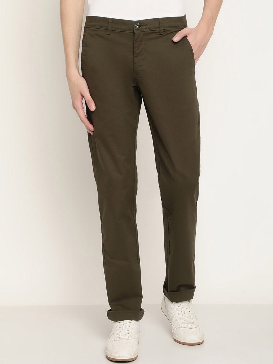 

Octave Men Olive Green Regular Fit Cotton Trouser