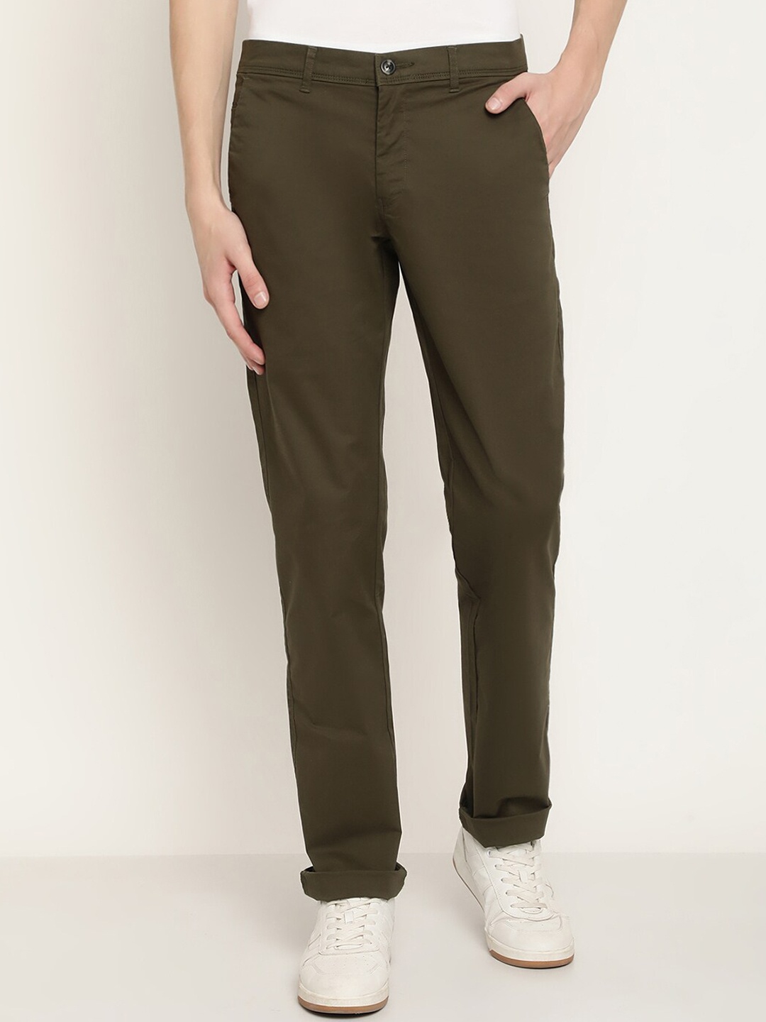 

Octave Men Olive Green Regular Fit Cotton Trouser