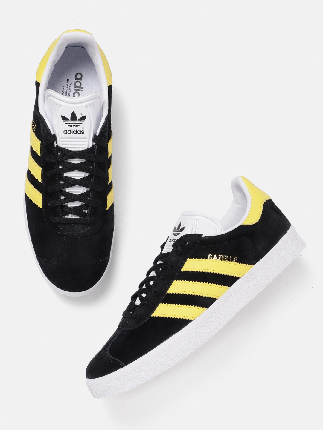 

ADIDAS Originals Men Striped Detail Suede Gazelle Sneakers, Black