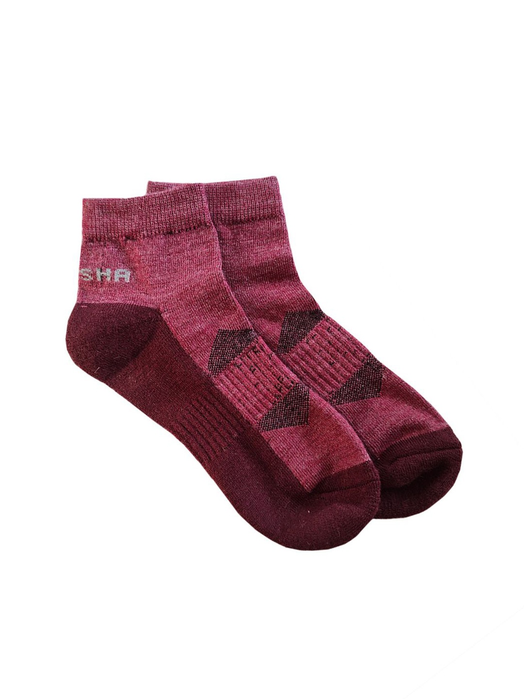

Kosha Women Colourblocked Merino Wool Ankle Length Socks, Maroon