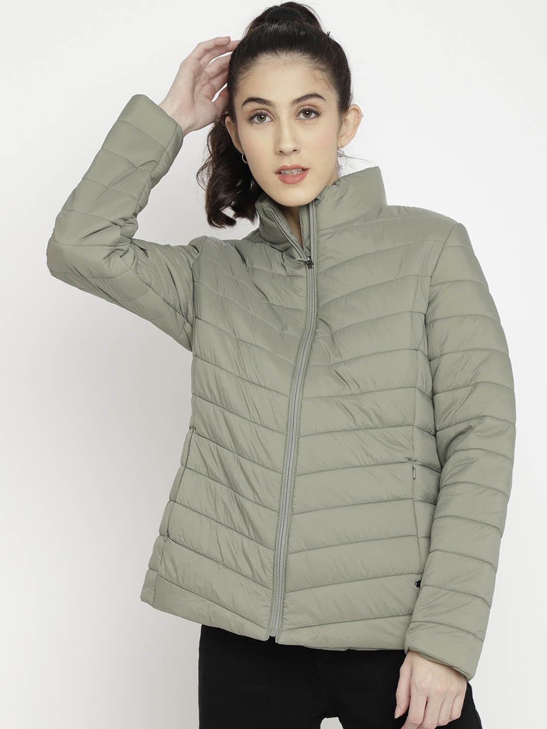 

LURE URBAN Women Puffer Jacket, Green