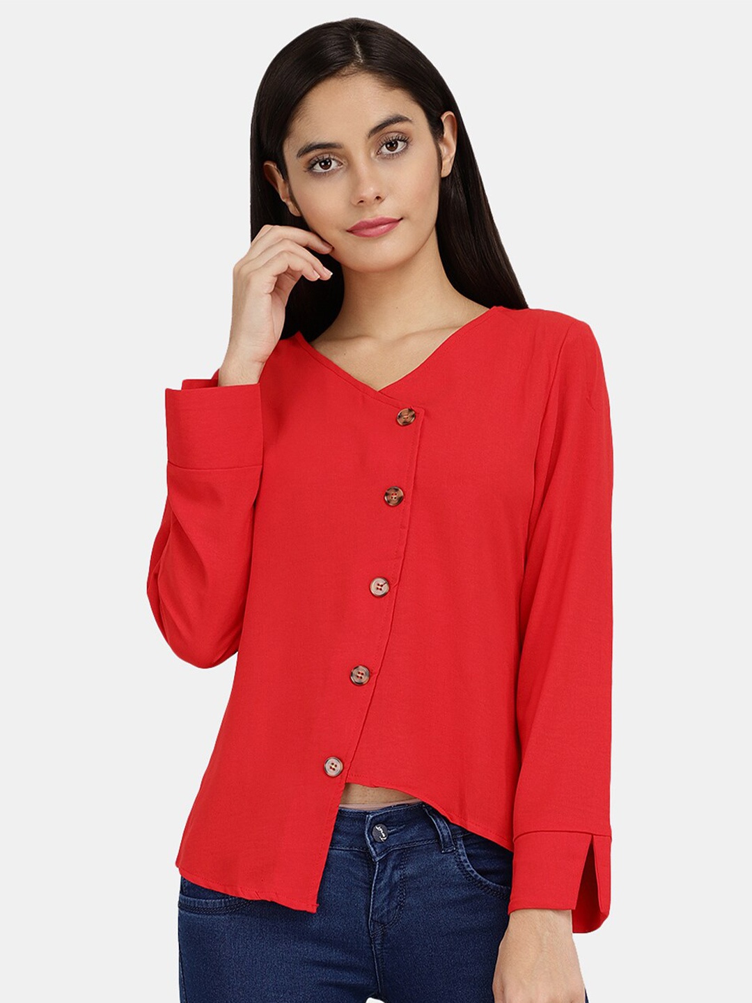 

V-Mart Pure Cotton Regular Top, Red