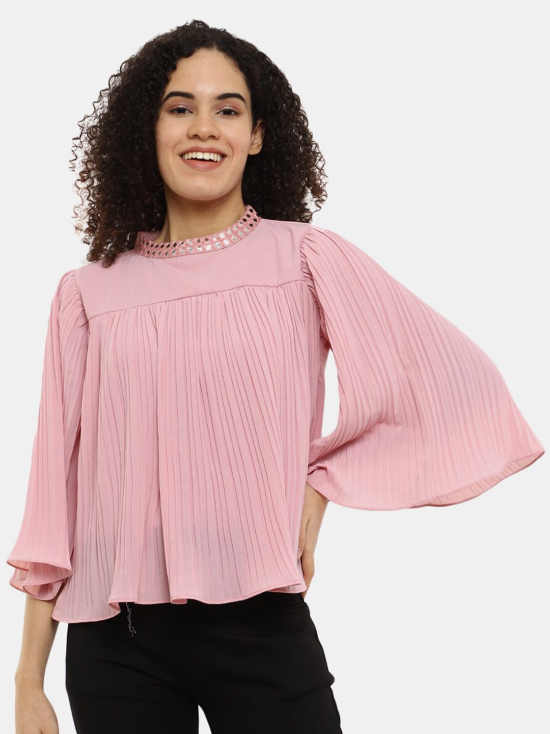 

V-Mart Pink Georgette Top