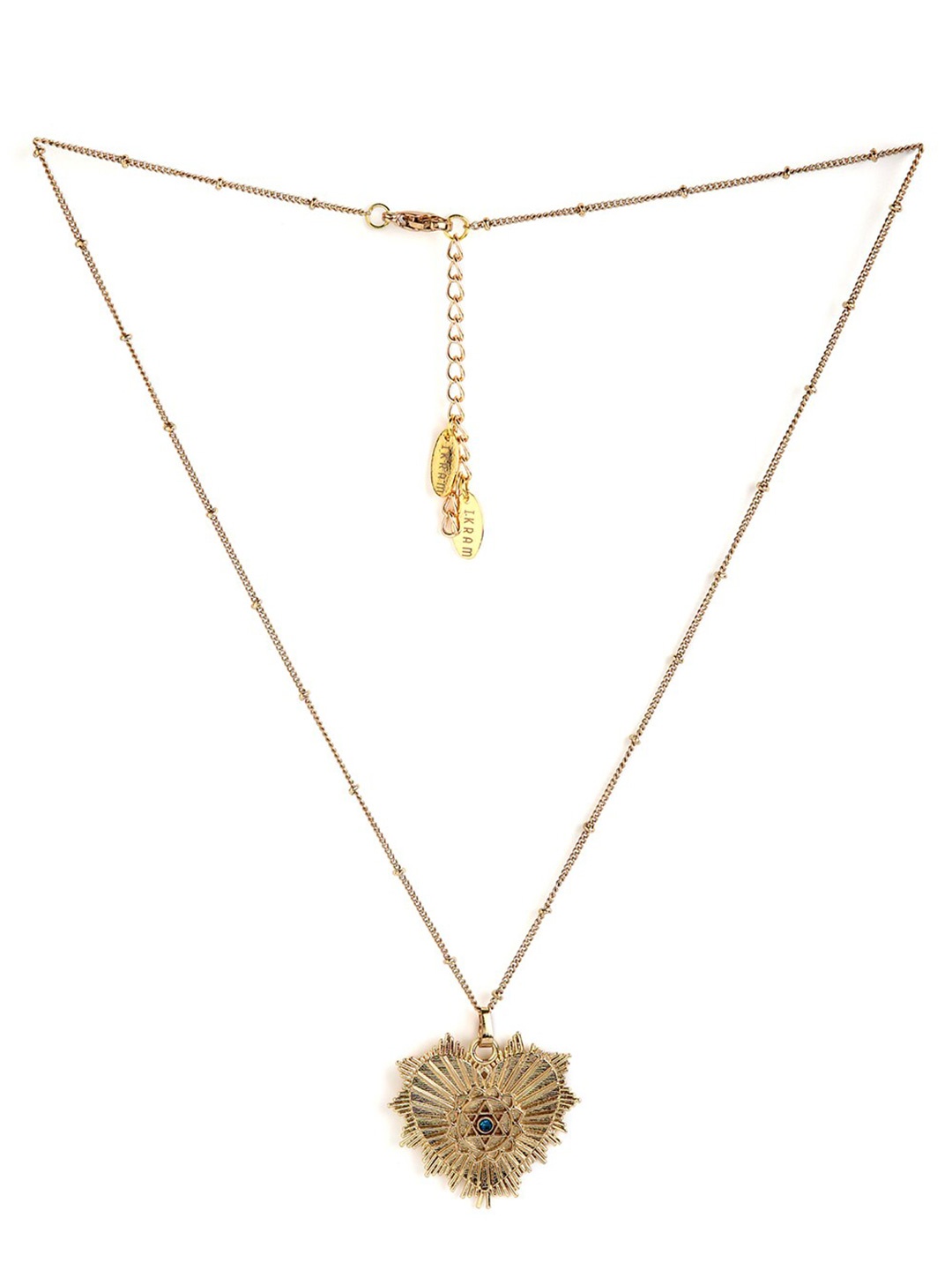 

Ikram Gold-Toned & Turquoise Blue Gold-Plated Necklace