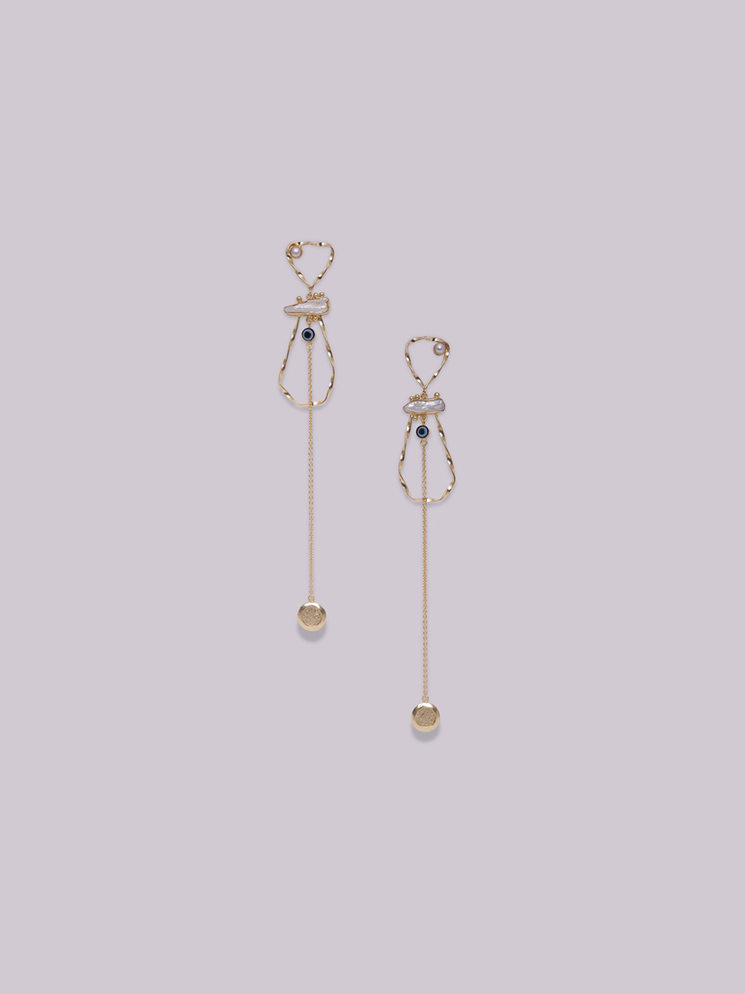

Ikram Gold-Toned & Gold Plated Contemporary Drop Earrings