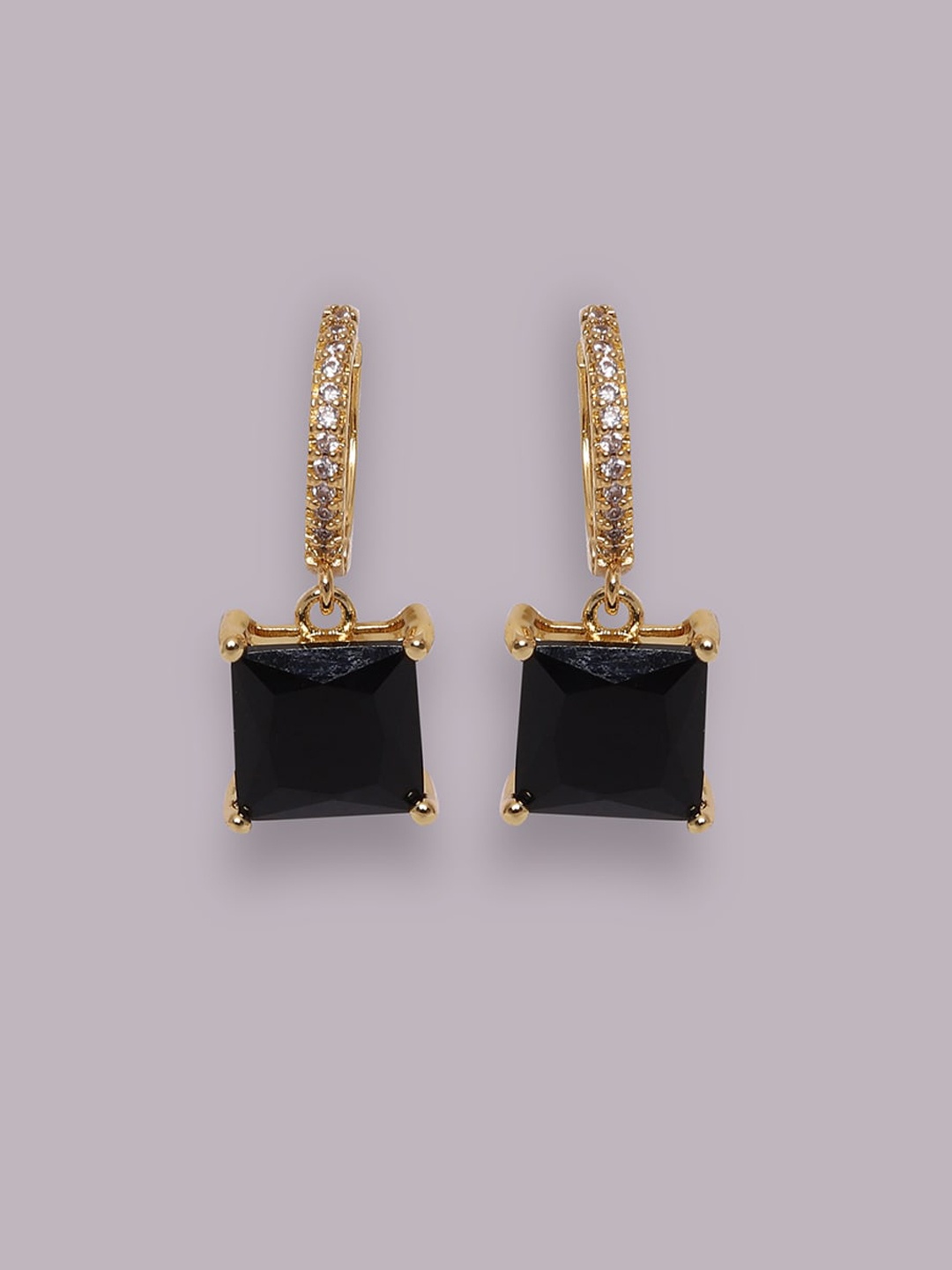 

Ikram Black Contemporary Studs Earrings