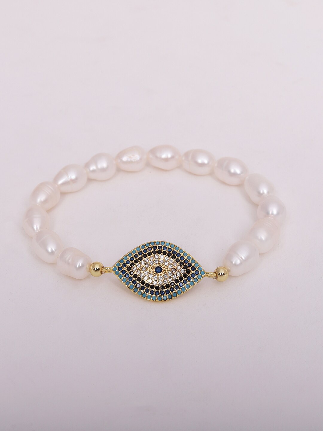 

Ikram Women White Brass Cubic Zirconia Gold-Plated Bracelet