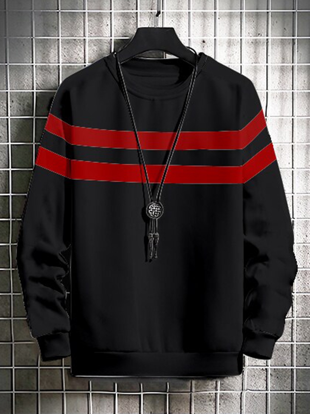 

AUSK Men Blue Striped Sweatshirt