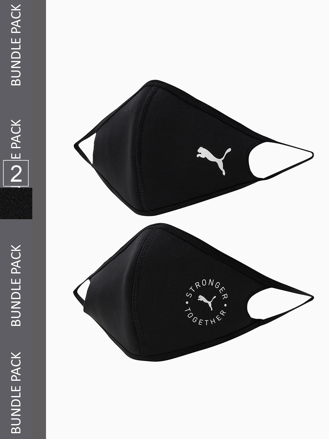 

Puma Pack Of 2 Brand Logo Printed Outdoor Running Face Masks, Black