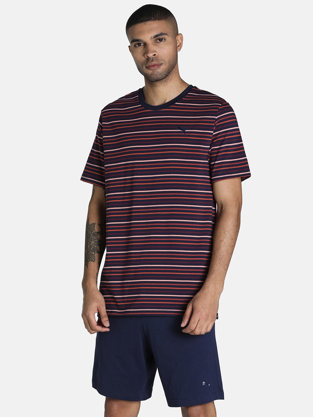 

Puma Men Basic T-Shirt & Shorts Pure Cotton Set, Maroon