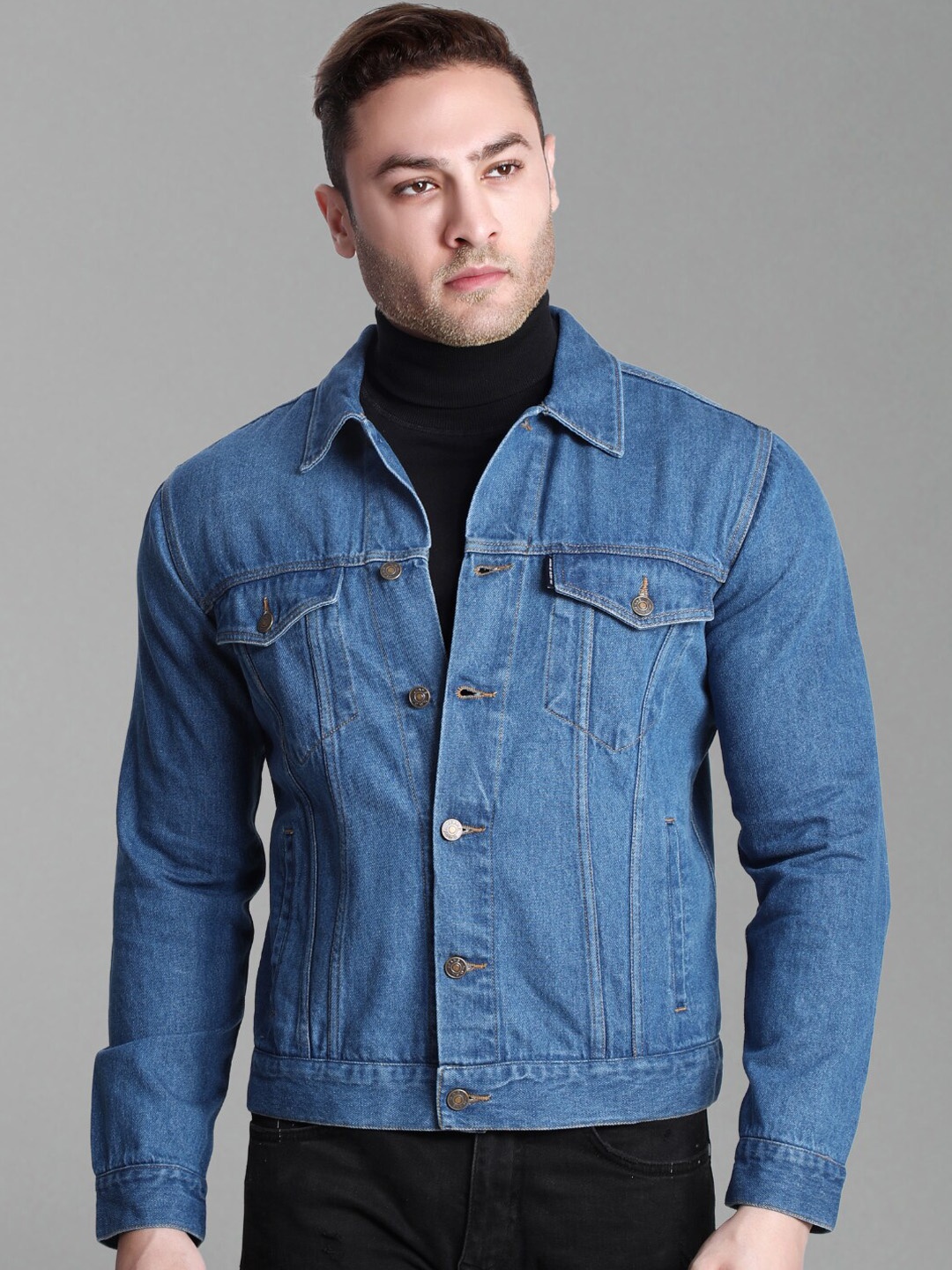 

Dream of Glory Inc Men Blue Washed Lightweight Outdoor Denim Jacket