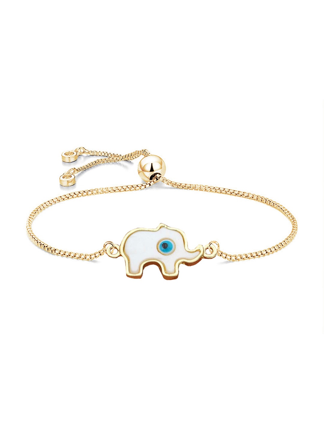 

ZIVOM Women Brass Cubic Zirconia Gold-Plated Link Bracelet