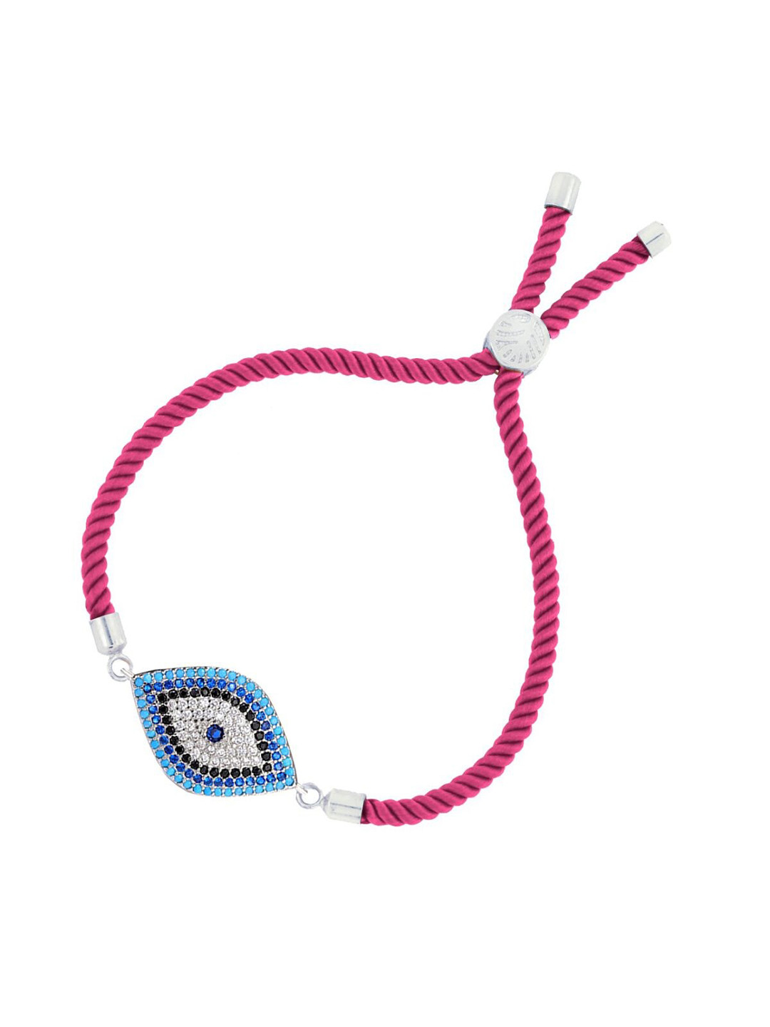 

ZIVOM Women Silver-Toned & Pink Brass Cubic Zirconia Antique Silver-Plated Link Bracelet