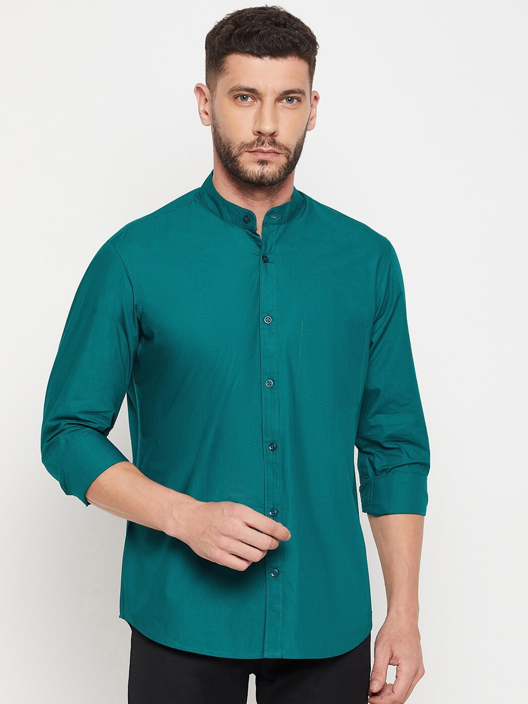

D Kumar Men Green Standard Cotton Casual Shirt
