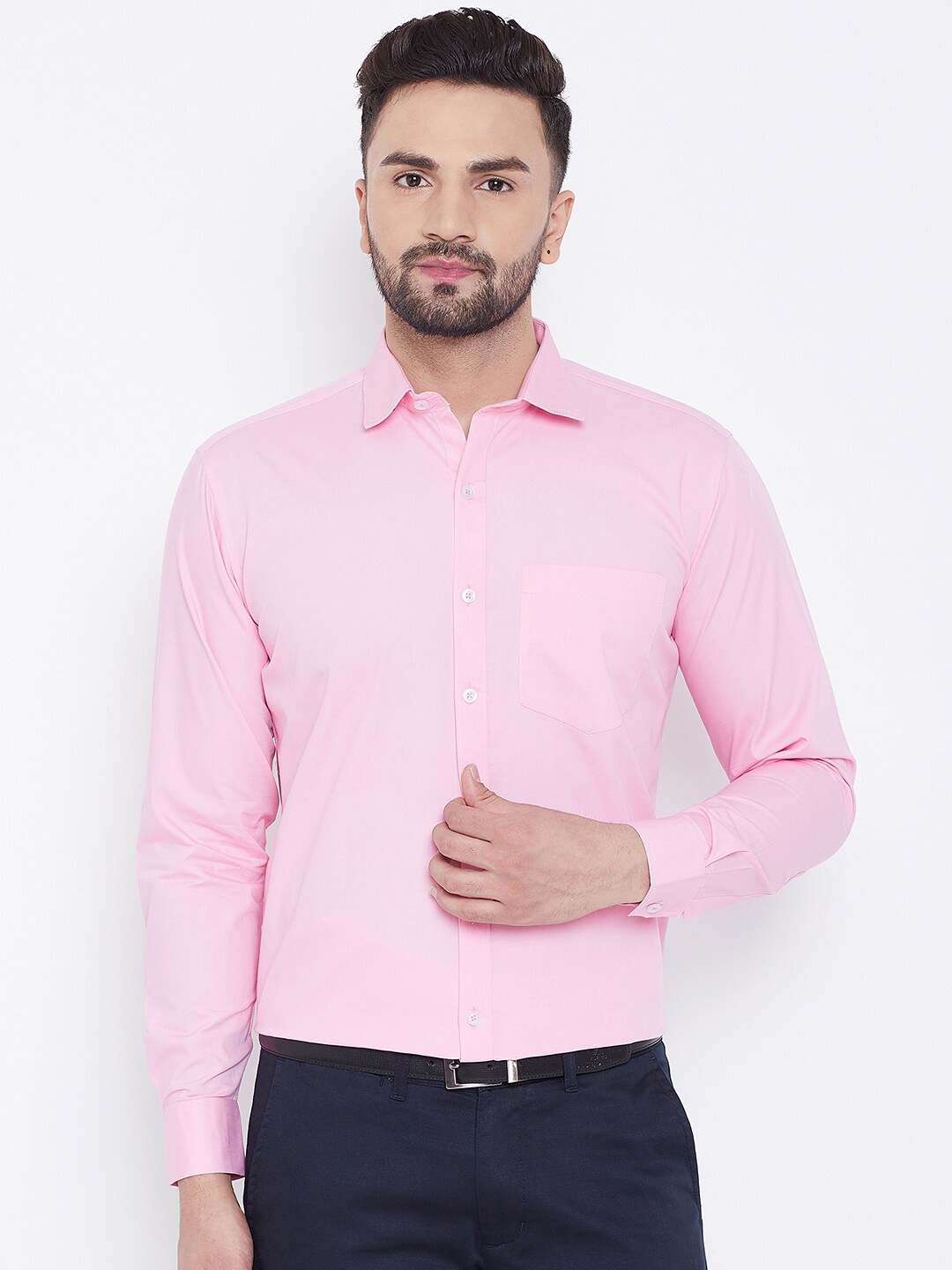 

D Kumar Men Pink Standard Cotton Formal Shirt