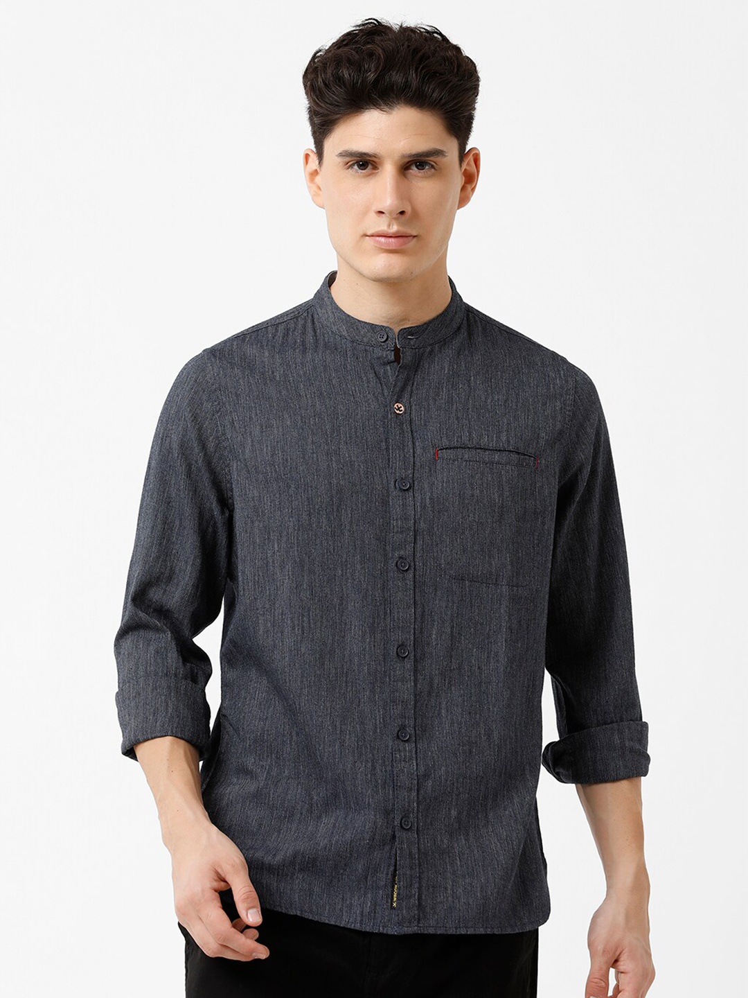 

WROGN Men Black Slim Fit Pure Cotton Casual Shirt