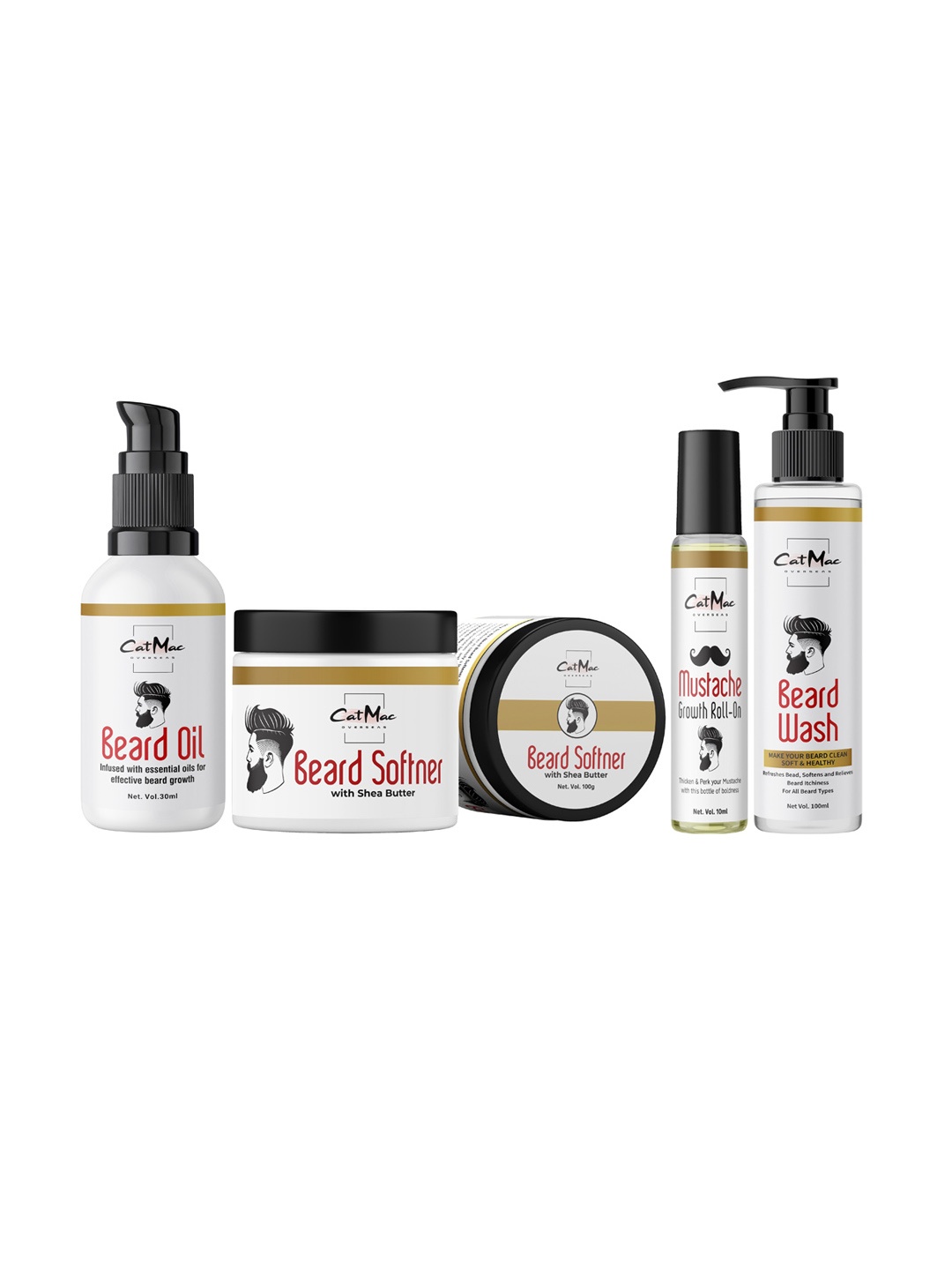 

CatMac Set of 4 Beard Grooming Kit, White