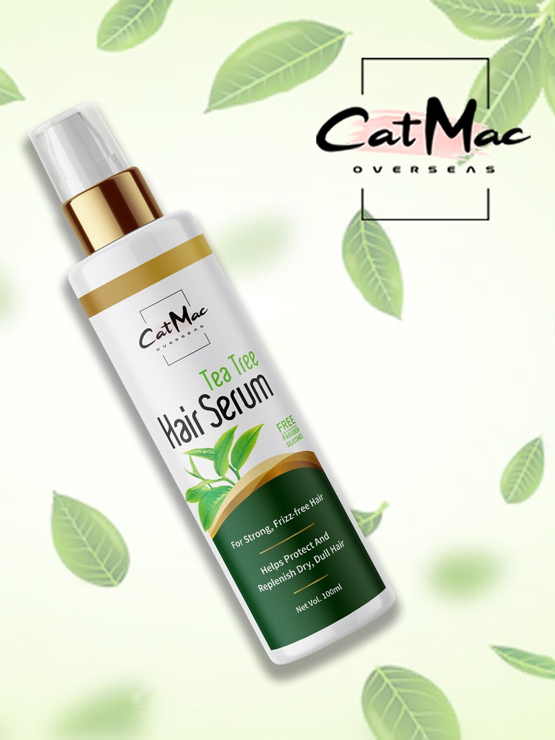 

CatMac Tea Tree Hair Serum with Ginger & Bhringraj - 100 ml, Green