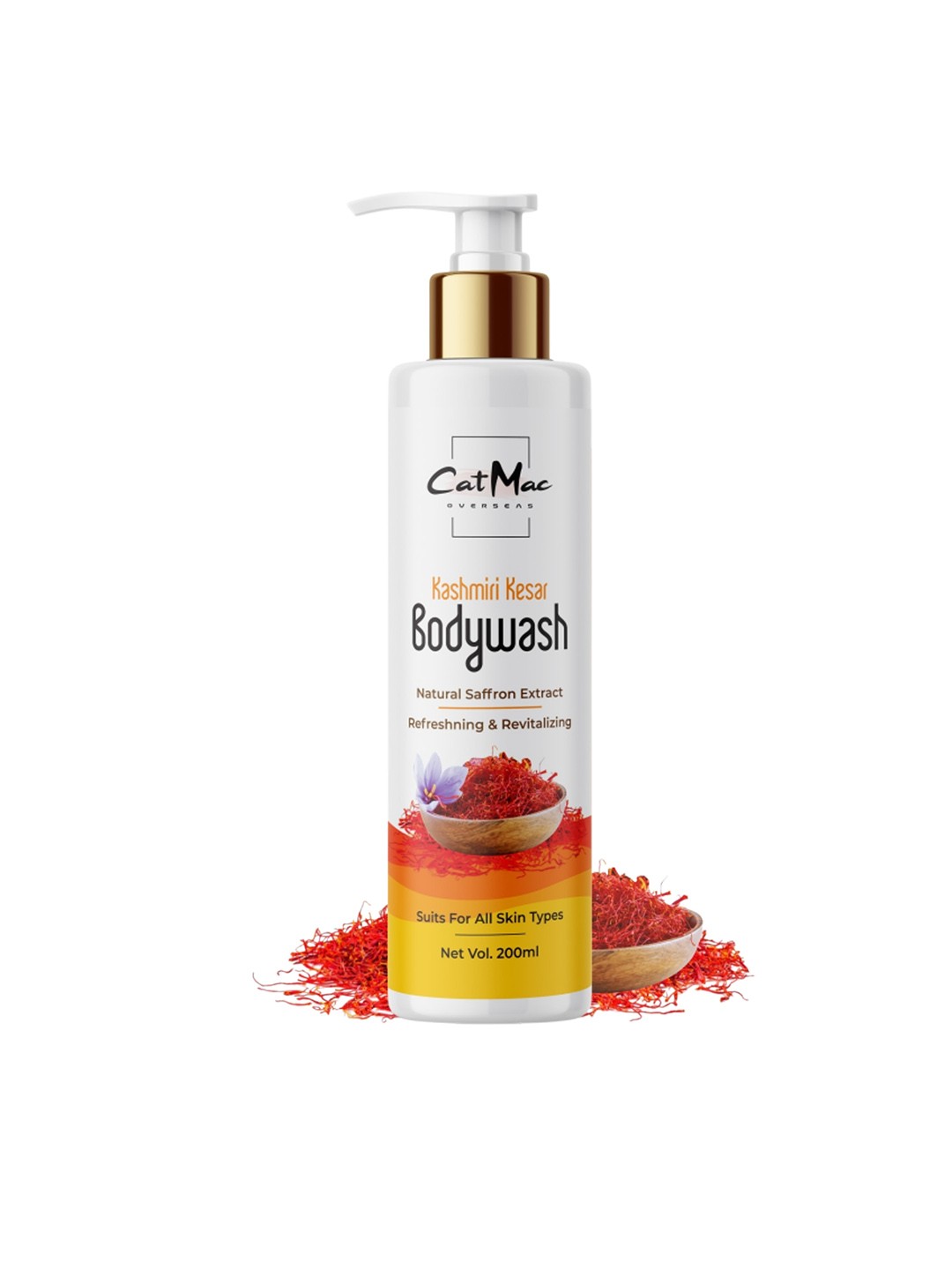 

CatMac Kashmiri Kesar Body Wash for Refreshing & Revitalizing Skin - 200 ml, White