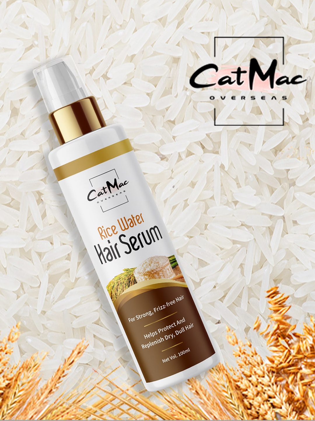

CatMac Rice Water Hair Serum with Coconu & Almond Oil - 100 ml, Brown