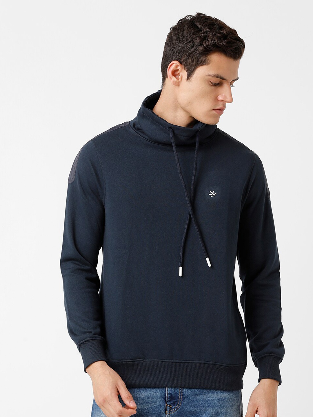

WROGN Men Navy Blue Cotton Sweatshirt